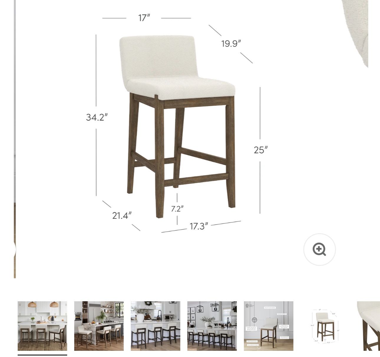 4 Bar Stools Dark Brown Light Cream Seating