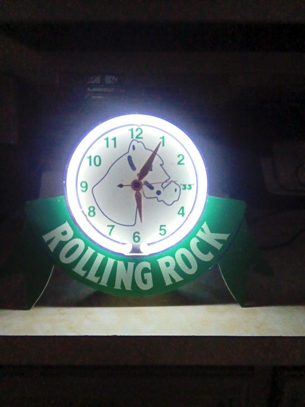 Vintage Rolling Rock Table Clock