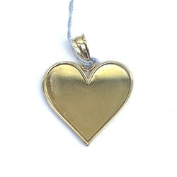 10K Yellow Gold Pendant | Polished Heart Design