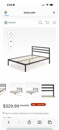 King sized bed frame and mattress