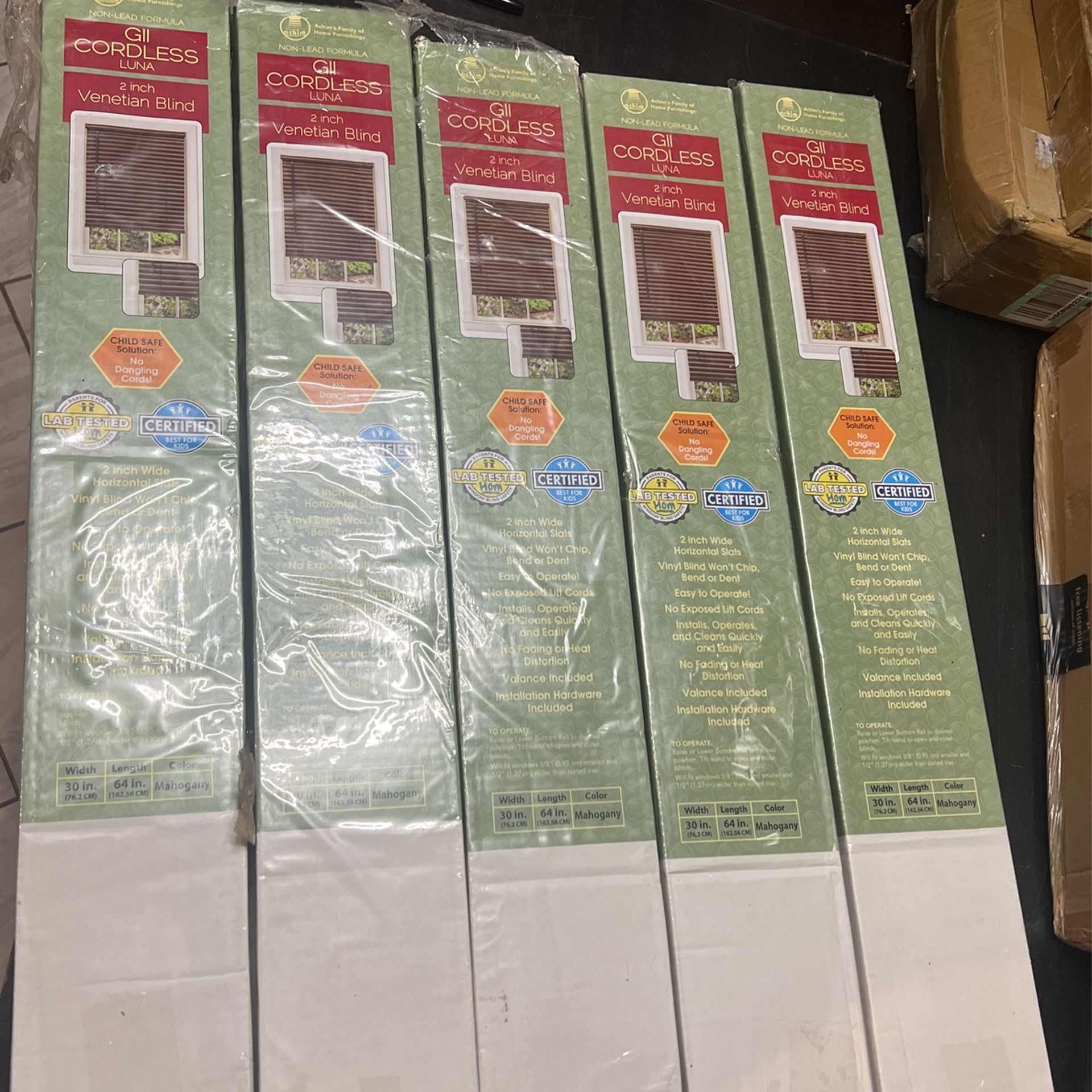 5 Boxes Gill Cordless Luna, 2 Inch Venetian Blind
