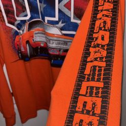 New Dukes Of Hazzard Orange Graphic Tee Shirt Adult size Men Womens Medium General Lee Long Sleeve NWOT 