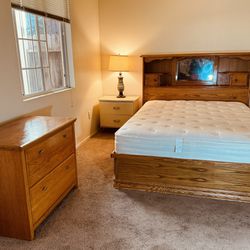 Bedroom Set( Bed with 6 Drawers and dresser/desk)  