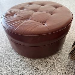 Leather ottoman