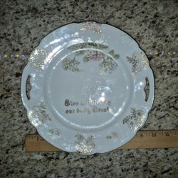 Vintage Schwarzenhammer Bavaria Handled Decorative Plate,  9.5"