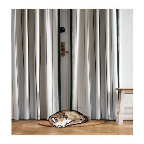 IKEA Curtains 98*57 Natural Cotton Linen Blend 2 Panels
