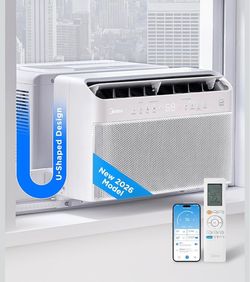 Midea 12,000 BTU U Shaped Window Air Conditioner, Cools up to 550 Sq Ft
