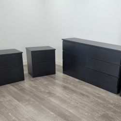 Dresser And 2 Nightstands - Cómoda Y 2 Mesitas De Noche 