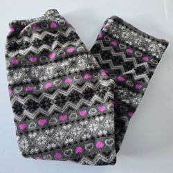 Fleece Pajama Pants – Hearts/Valentine’s Day & Fair Isle – Size M
