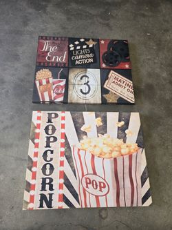 Movie Theater Wall Art Prints Set of 2
