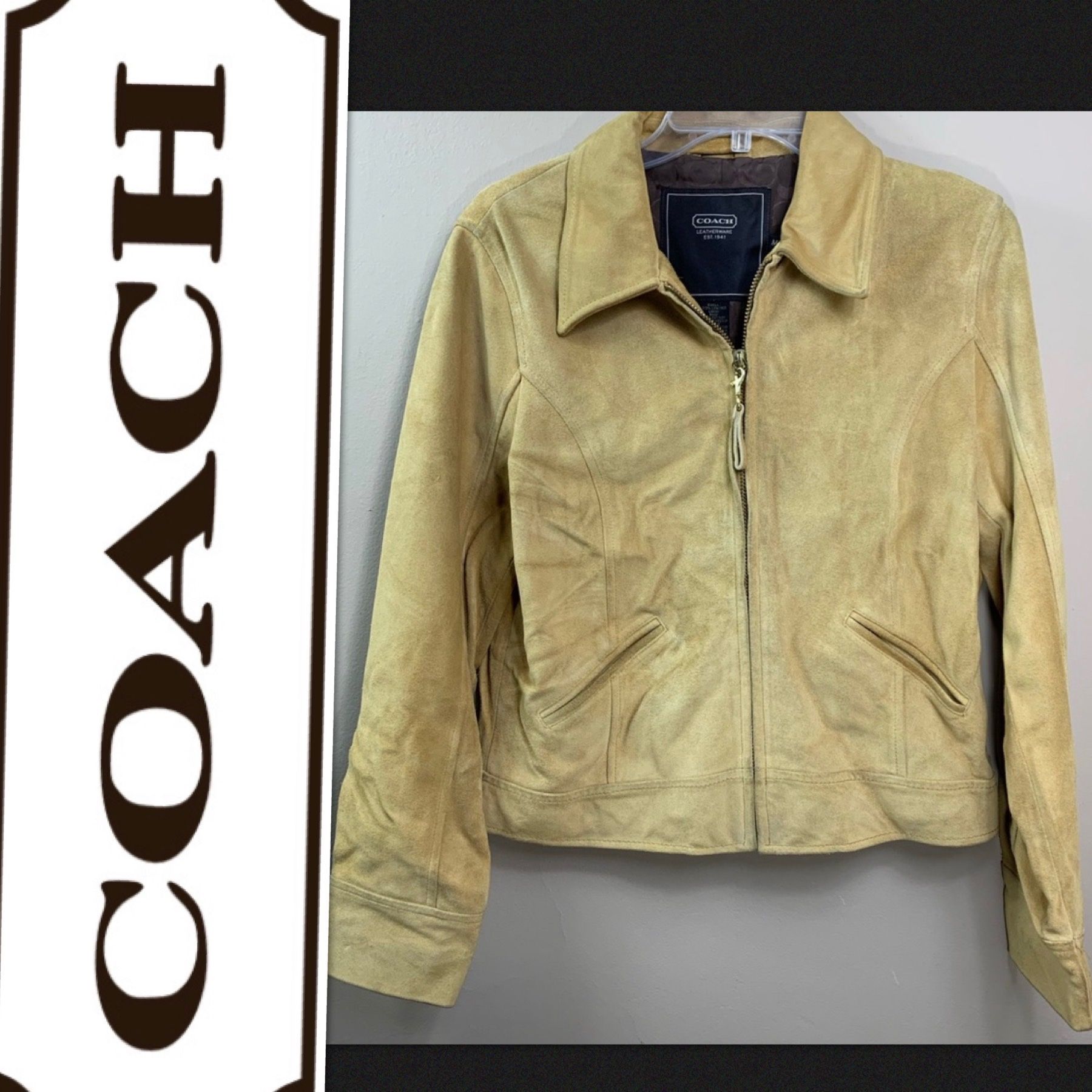 Coach leather jacket women’s medium