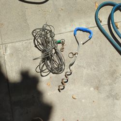 Dog Leash Ground Stake And Cord