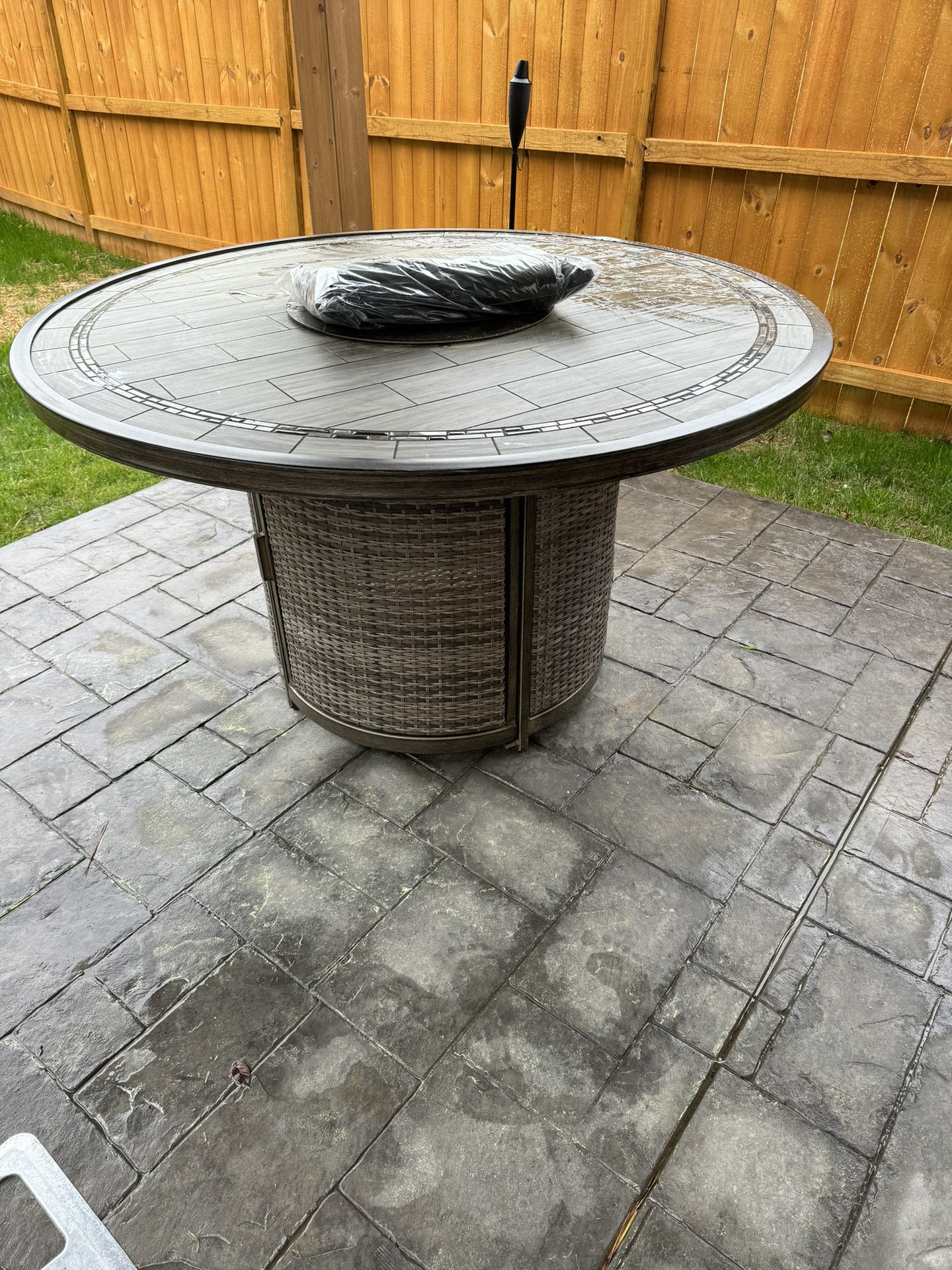 New Outdoor Patio Table With Gas Firepit