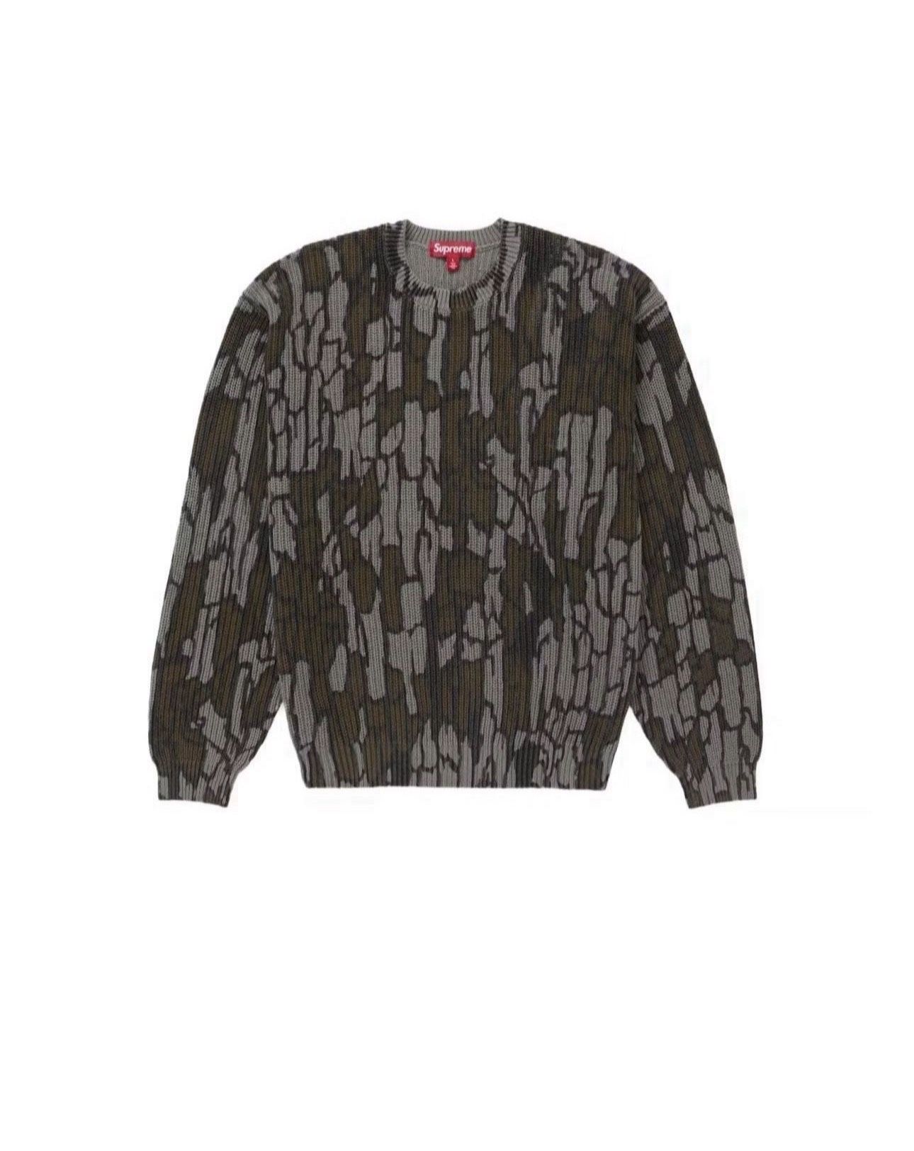 Supreme Old English Printed Sweater Mossy Oak Trebark Camo