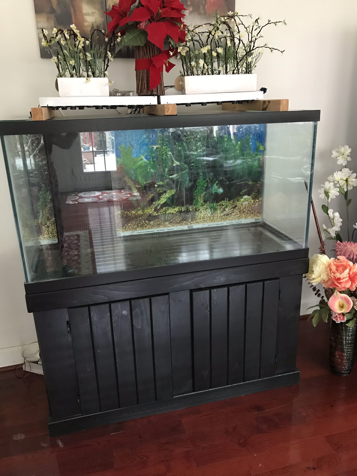 90 gallon aquarium with stand and led lights