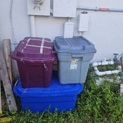 PLASTIC STORAGE BINS. !! $5 AND UP!!!!!ASSORTED SIZES