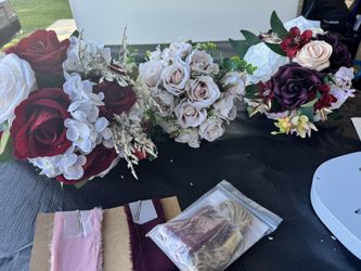 3 Wedding Bouquets, bridesmaids, flower girls. Beautiful artificial florals - selling together