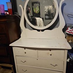Very Old Solid Wood Antique Vanity