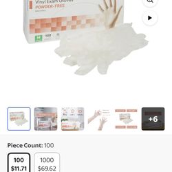 Vinyl disposable gloves, size medium
