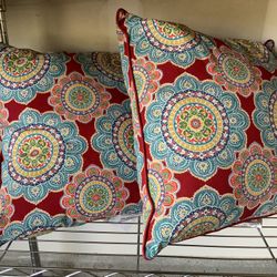 Two Outdoor/Indoor Decorative Pillows