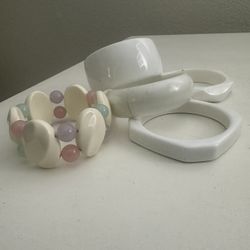 Vintage 80’s Bracelet Bangles Pale Colors