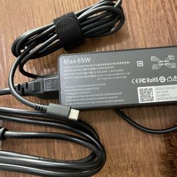 Power Supply For Laptop USB Type C, 65W. New
