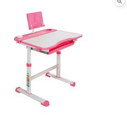 Girls pink and white height adjustable desk
