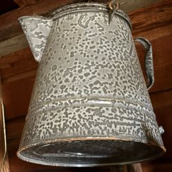 Vintage Enamel Cowboy Coffee Pot