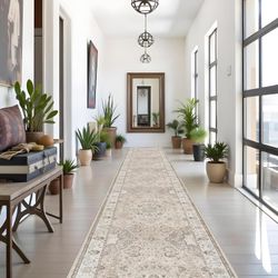 Hallway Washable Runner Rug - 3x16 Kitchen Rugs Entryway Rug Runner Vintage Soft Floor Mat Non Slip Indoor Farmhouse Carpet for Bathroom Living Room B