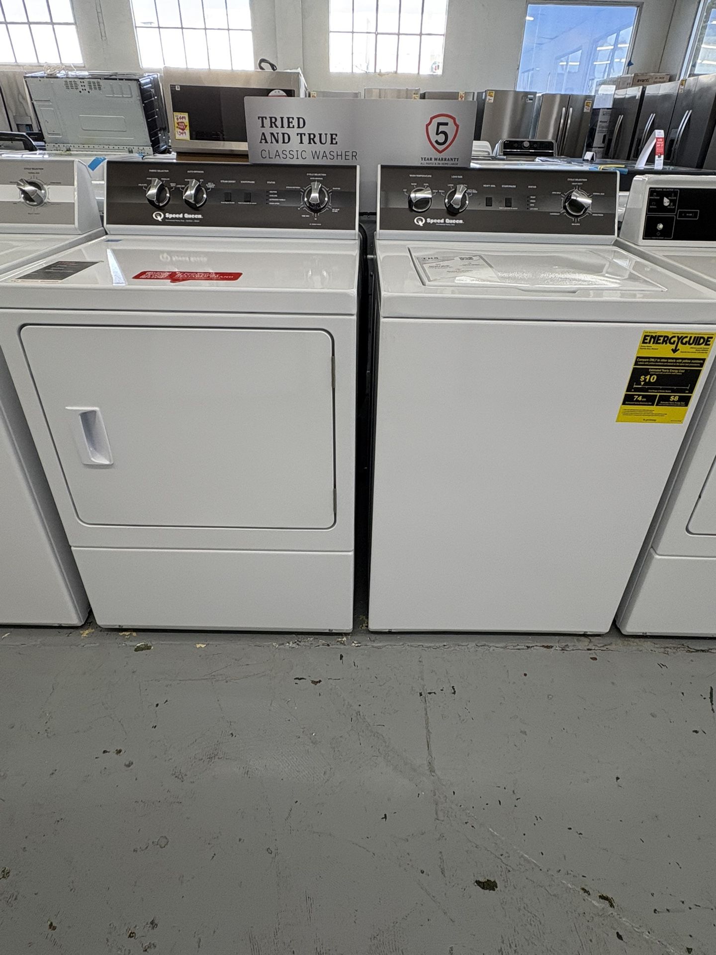 Speed Queen Commercial Heavy Duty Washer TR5 And Dryer DR5 Gas + Sanitize +Steam / 5 Years Warranty