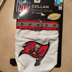 Tampa Bay Buccaneers Reflective Dog Collar With Bandana