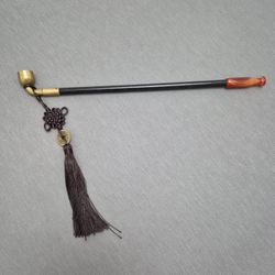 Wood Tobacco Pipe With Stem Bowl  Traditional Chinese Smoking Pipe Accessories 