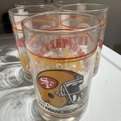 Vintage San Francisco 49ers Team of the Decade 12 oz Drinking Glass 1980s NFL