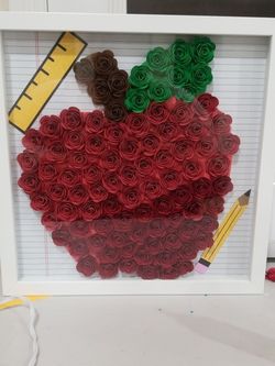 Teacher Appreciation Gift 12x12 Flower Apple Frame
