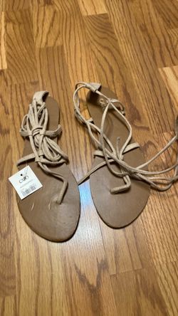 Cato Lace-Up Gladiator Flat Sandals, Woman Size 10