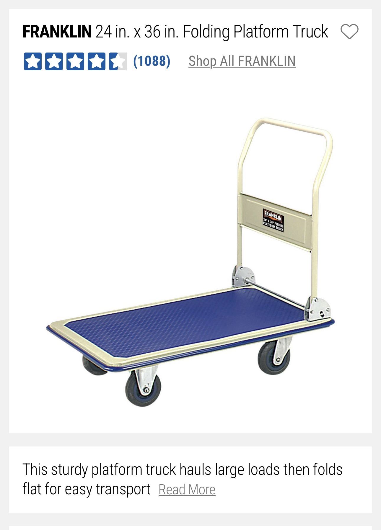 FRANKLIN 24 in. x 36 in. Folding Platform Truck