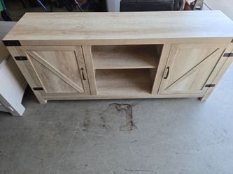 Farmhouse TV Stand with Barn Door Cabinets