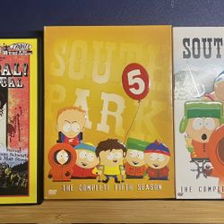South Park season 5 & 8 plus Cannibal the musical DVDs