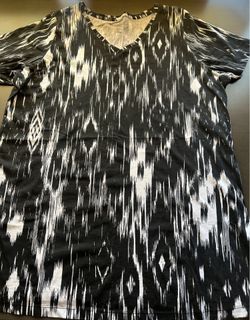 Roaman's Women's Short-Sleeve V-Neck Cotton Tunic (Plus Size) 1X