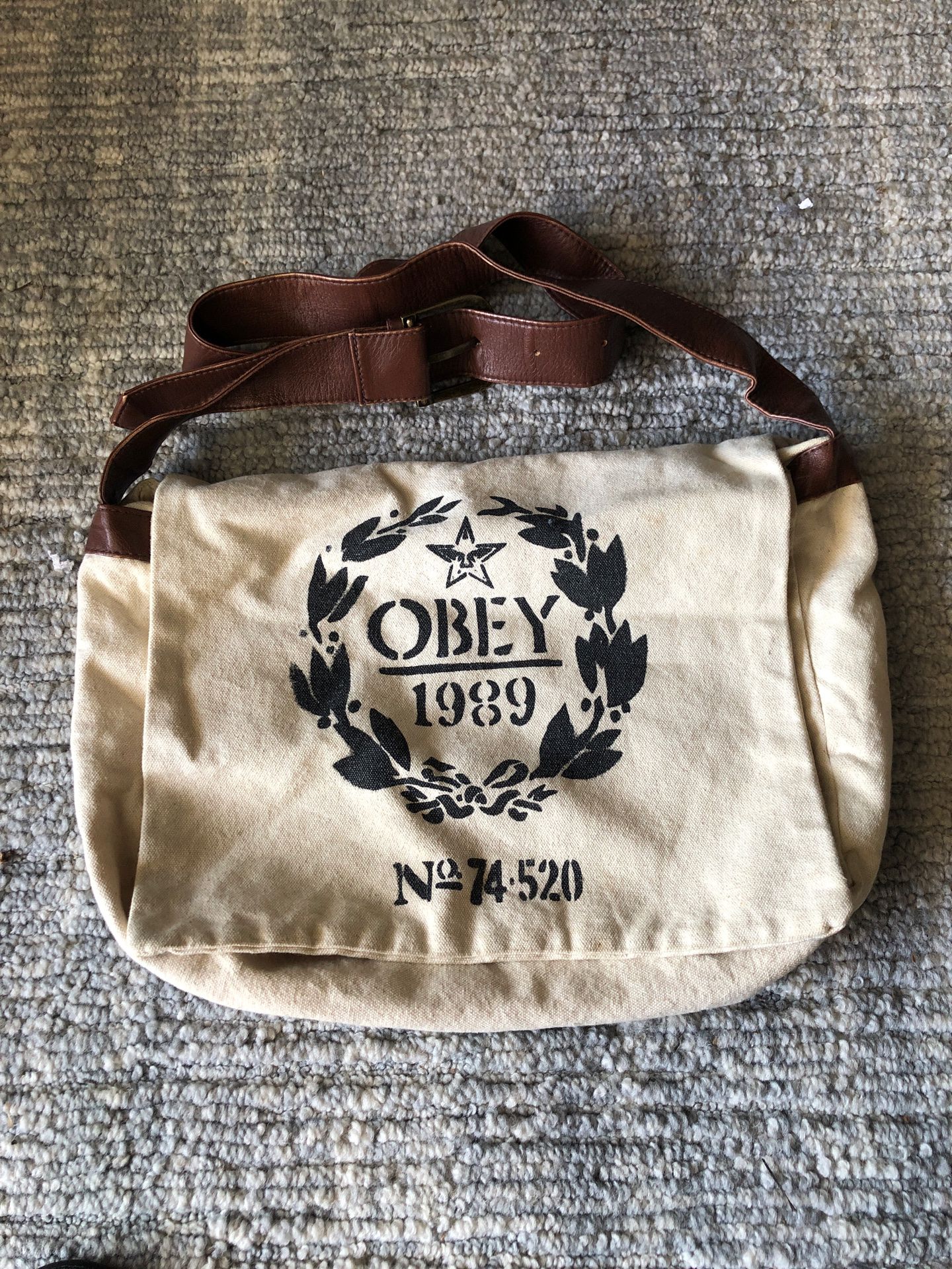 Obey canvas messenger bag