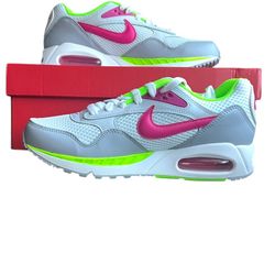 BRAND NEW Women Nike Air Max Correlate Sneakers Shoes White/Platinum Fireberry (SIZE 10 WMNS)