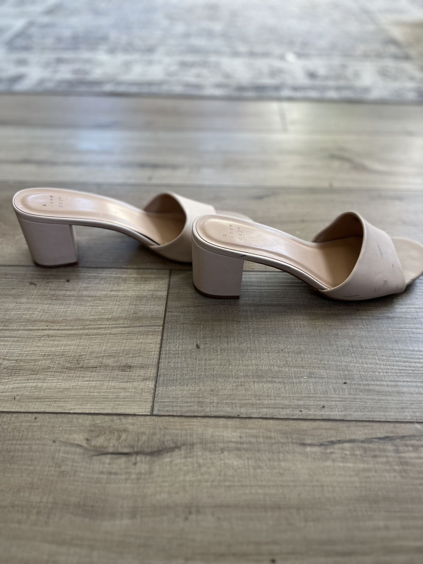 Size 11 Block Heel Beige Sandals