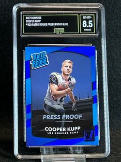2017 Donruss 🔥 Cooper Kupp 🔥 Rated Rookie Press Proof Blue GMA 8.5 NM-MT+ 💎 - Los Angeles Rams