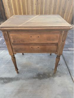 Ethan Allen Wood Nightstand 2 Drawer End Table