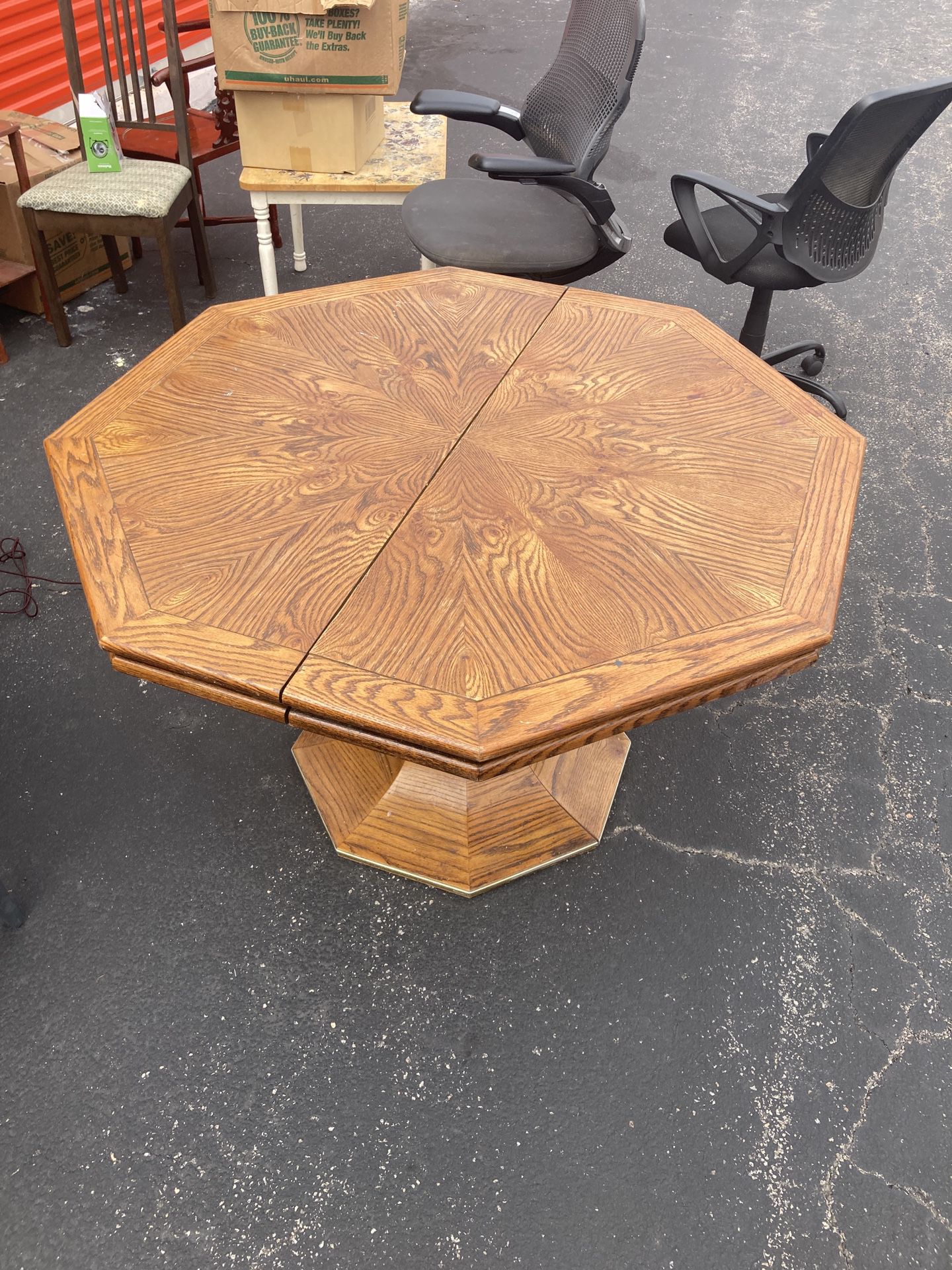 Beautiful Antique hardwood dining table with Leaf Insert