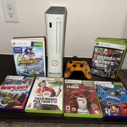 Xbox 360 + 6 Games (untested)