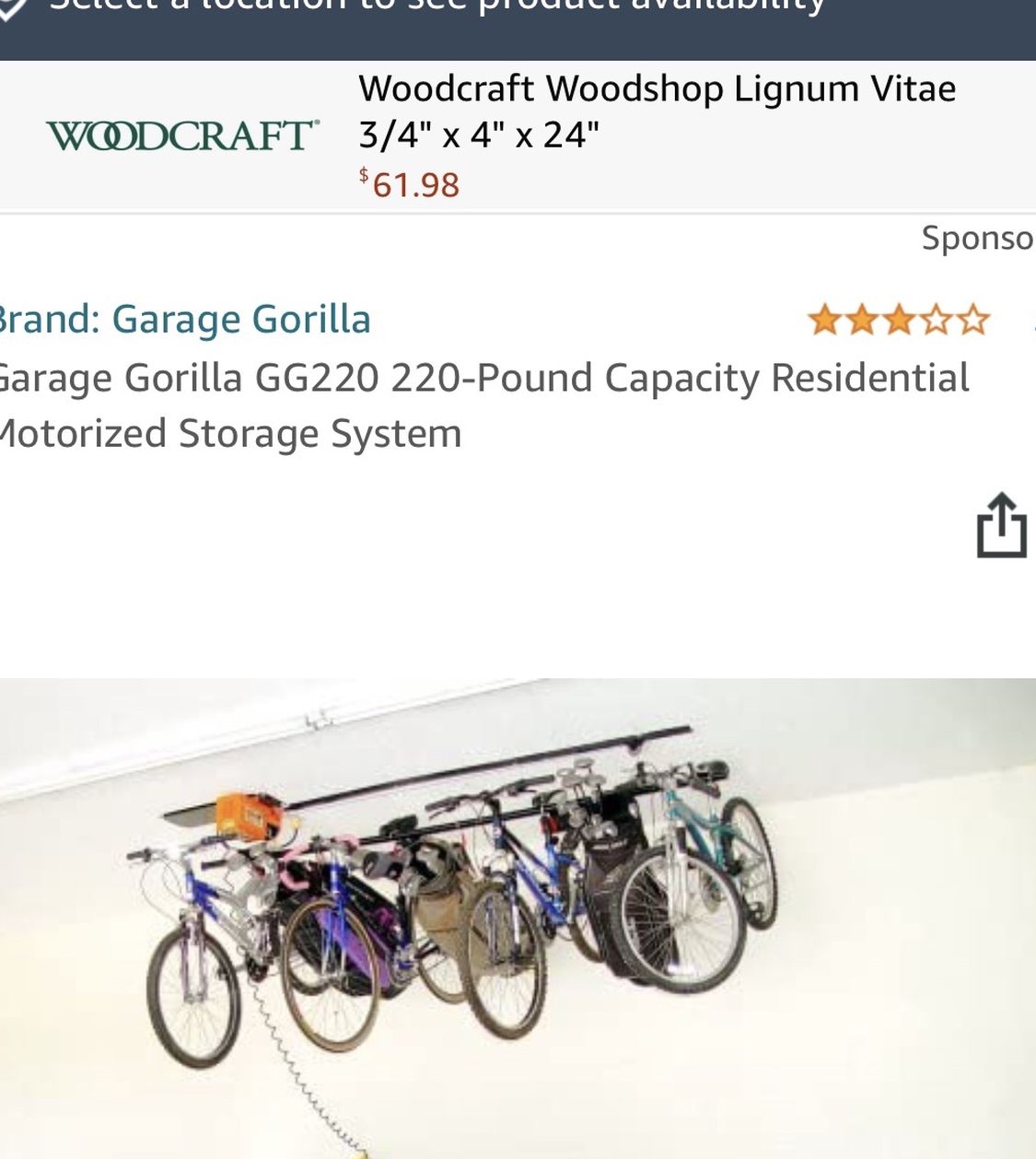 Garage Gorilla GG220 220-Pound Capacity Residential Motorized Storage System
