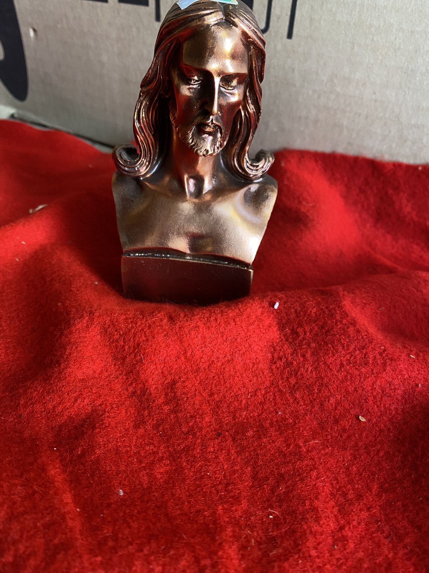 5 Inch Copper Plated Alabaster Christ Statue Imported From Greece (4 available)