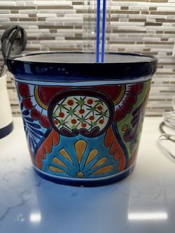 Talavera Pottery Pot/Wastebasket