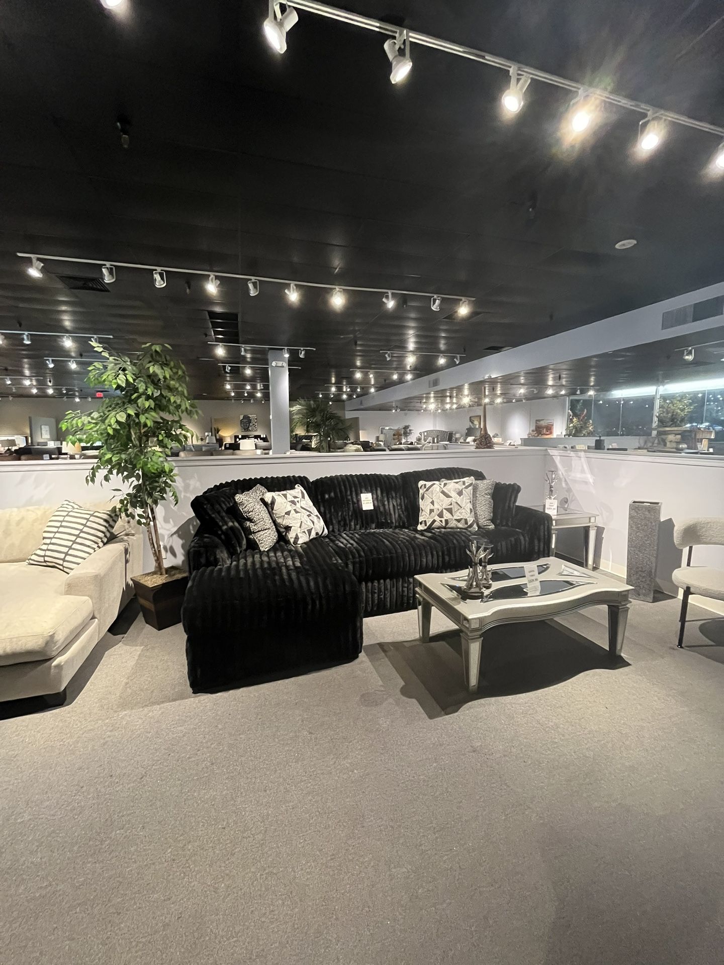 Black 2PC Chaise Sectional Couch